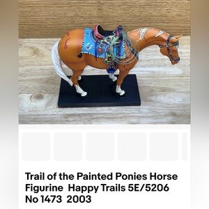 Trail of the Painted Ponies Horse Figurine - Orange and Blue